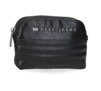 Pepe Jeans Biker Monedero Negro 11,5x8,5x1,5 cms Poliéster con detalles en Piel Sintética by Joumma Bags