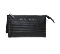 Pepe Jeans Biker Monedero Tres Compartimentos Negro 17,5x9,5x2 cms Poliéster con detalles en Piel Sintética by Joumma Bags