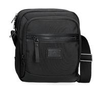 Pepe Jeans Blackmore Bandolera Portatablet Dos Compartimentos Negro 22x27x8 cms Poliéster con detalles en Piel Sintética 4,75L by Joumma Bags