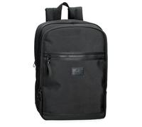Pepe Jeans Blackmore Mochila para Portátil Portátil 15,6 pulgadas Negro 28x40x14 cms Poliéster con detalles en Piel Sintética 15,68L by Joumma Bags