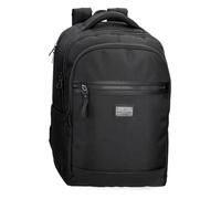 Pepe Jeans Blackmore Mochila para Portátil Portátil 15,6 pulgadas Negro 31x44x15 cms Poliéster con detalles en Piel Sintética 20,46L by Joumma Bags