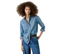 Pepe Jeans Blusa de Mezclilla Regular para Mujer, Color Azul (Denim-3V3), XXS, Azul (Denim-3v3), XXS