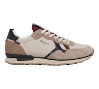 Pepe Jeans Brit Flyer M, Sneak Hombre, Marrón Oscuro Piedra Beige, 43 EU