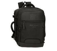 Pepe Jeans Bromley Mochila de Cabina para Portátil Portatil 15,6 pulgadas Negro 25x40x17 cms Poliéster 17L by Joumma Bags