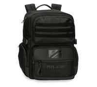 Pepe Jeans Bromley Mochila Portatablet Adaptable Portátil 15,6 Pulgadas Negro 28x40x16 cms Poliéster 20,46L by Joumma Bags