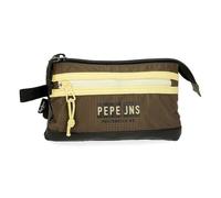 Pepe Jeans Caden, Estuche Tres Compartimentos Niños, Verde (Green), 22x12x5 Cms