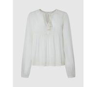 Pepe Jeans Camisa de mujer manga larga fit relaxed. Crudo S