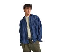 Pepe Jeans - Camisa de Trabajo Clásica de Algodón - Shirts - Hombre - Azul - L -