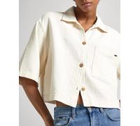 Pepe Jeans Camisa vaquera de mujer fit overzise de manga corta. Crudo M