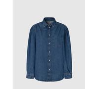 Pepe Jeans Camisa vaquera de mujer fit relaxed con botones automáticos. Azul índigo L