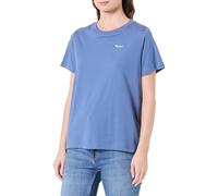 Pepe Jeans Camiseta básica con Logotipo W para Mujer, Azul (Azul Marino), L