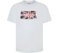 Pepe Jeans Camiseta 'Clag' azul / rojo sangre / blanco, Talla S
