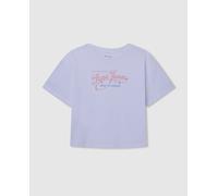 Pepe Jeans Camiseta de niña manga corta con logo ilustrado. Blanco 8 Años