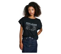 Pepe Jeans Camiseta Lira para Mujer, Color Negro (Negro), Talla S, Negro (Negro), S