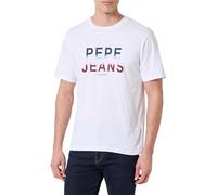 Pepe Jeans Camiseta M Season Logo III para Hombre, Color Blanco (Blanco), Talla S, Blanco (Blanco), S
