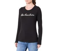 Pepe Jeans Camiseta W Basic Stretch Logo L/S para Mujer, Negro (Negro), S