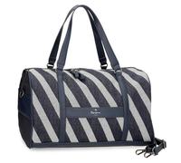 Pepe Jeans Celine Bolsa de Viaje Azul 40x25x20 cms Poliéster con Detalles en Piel Sintética 20L by Joumma Bags