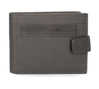 Pepe Jeans Checkbox Cartera Horizontal con Cierre de Clic Gris 11x8,5x1 cms Piel