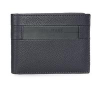 Pepe Jeans Checkbox Cartera Horizontal con Monedero Azul 11,5x8x1 cms Piel