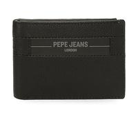 Pepe Jeans Checkbox Cartera Horizontal con Monedero Negro 11x8x1 cms Piel