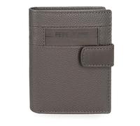 Pepe Jeans Checkbox Cartera Vertical con Cierre de Clic Gris 8,5x10,5x1 cms Piel