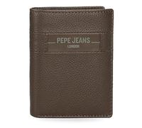 Pepe Jeans Checkbox Cartera Vertical con Monedero Marrón 8,5x10,5x1 cms Piel