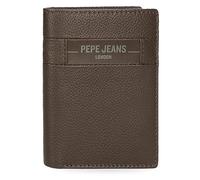 Pepe Jeans Checkbox Cartera Vertical con Monedero Marrón 8,5x11,5x1 cms Piel