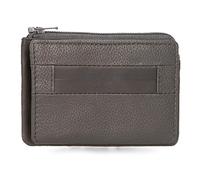 Pepe Jeans Checkbox Monedero con Tarjetero Gris 11x7x1,5 cms Piel