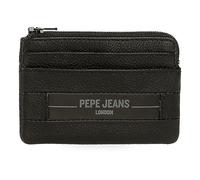 Pepe Jeans Checkbox Monedero Negro 11x7x1,5 cms Piel