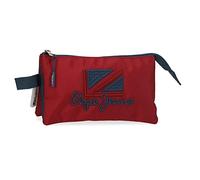 Pepe Jeans Chest Estuche Triple Rojo 22x12x5 cms Poliéster