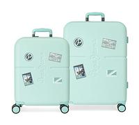 Pepe Jeans Chest Juego de maletas azul 55/70 cms Rígida ABS Cierre TSA integrado 116L 7,54 kgs 11 Ruedas dobles Equipaje de Mano