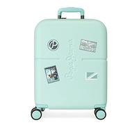 Pepe Jeans Chest Maleta de cabina azul 40x55x20 cms Rígida ABS Cierre TSA integrado 37L 2,74 kgs 5 Ruedas dobles Equipaje de Mano