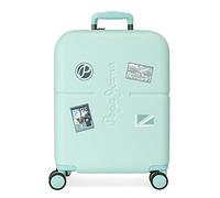 Pepe Jeans Chest Maleta de cabina azul 40x55x20 cms Rígida ABS Cierre TSA integrado 37L 3,22 kgs 7 Ruedas dobles Equipaje de Mano