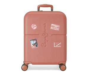 Pepe Jeans Chest Maleta de cabina Rígida, Rojo, 4 Ruedas dobles