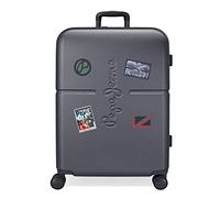 Pepe Jeans Chest Maleta mediana, Azul, Rígida, 4 Ruedas dobles