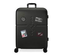 Pepe Jeans Chest Maleta mediana Negro 48x70x28 cms Rígida ABS Cierre TSA integrado 79L 3,22 kgs 4 Ruedas dobles Extensible