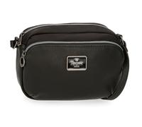 Pepe Jeans Christine Bolso Bandolera Negro 21,5X15X5 cms Poliéster con Detalles en Piel Sintética by Joumma Bags