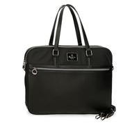 Pepe Jeans Christine Maletín para Portátil Negro 40x30x5 cms Poliéster con Detalles en Piel Sintética by Joumma Bags