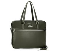 Pepe Jeans Christine Maletín para Portátil Verde 40x30x5 cms Poliéster con Detalles en Piel Sintética by Joumma Bags