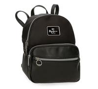 Pepe Jeans Christine Mochila Casual Negro 20x25,5x10 cms Poliéster con Detalles en Piel Sintética by Joumma Bags