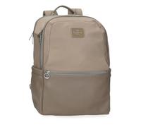 Pepe Jeans Christine Mochila para Portátil Portátil 15,6 Pulgadas Beige 29x40x11 cms Poliéster con Detalles en Piel Sintética 15,6L by Joumma Bags