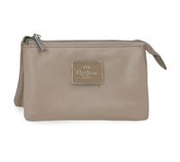 Pepe Jeans Christine Neceser Tres Compartimentos Beige 17,5x9,5x2 cms Poliéster con Detalles en Piel Sintética by Joumma Bags