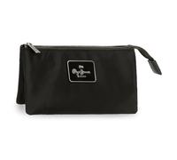 Pepe Jeans Christine Neceser Tres Compartimentos Negro 17,5x9,5x2 cms Poliéster con Detalles en Piel Sintética by Joumma Bags