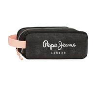 Pepe Jeans Cintia Estuche Triple Negro 22x10x9 cms Poliéster by Joumma Bags