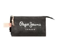 Pepe Jeans Cintia Estuche Triple Negro 22x12x5 cms Poliéster by Joumma Bags