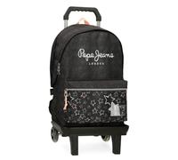 Pepe Jeans Cintia Mochila para portátil 15,6" con carro Negro 31x44x15 cms Poliéster 20,46L by Joumma Bags