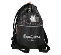 Pepe Jeans Cintia Mochila Saco Negro 35x46 cms Poliéster by Joumma Bags