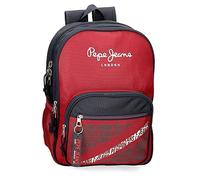 Pepe Jeans Clark Mochila Escolar Doble Compartimento Rojo 30x40x13 cms Poliéster 15,6L