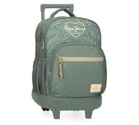 Pepe Jeans Coralie Mochila Compact 2 Ruedas Verde 32x43x21 cms Poliéster 28,9L by Joumma Bags