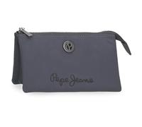 Pepe Jeans Corin Monedero Tres Compartimentos Gris 17,5x9,5x2 cms Poliéster y PU 0,33L by Joumma Bags